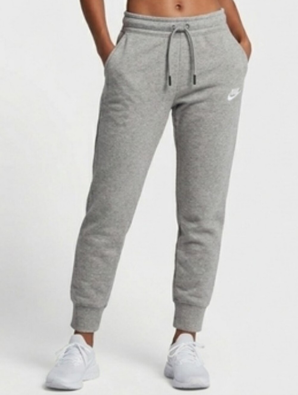 Nike Sportswear Essential Womens Fleece Joggers Small Heather Gray Sweatpants